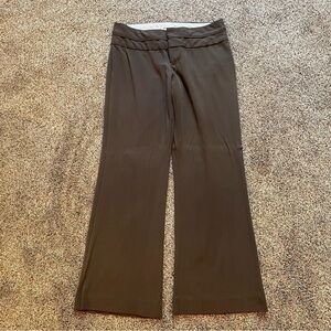 Studio Y Brown Wide Leg Office Work Dress Pants 3/4 Short